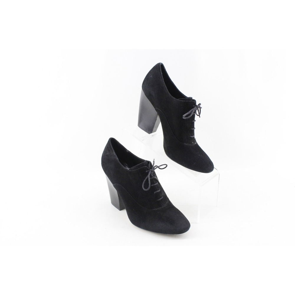 M. Gemi The Viaggi Chunky Heel Laced Shoe Bootie Black Suede Size 38.5‎ EU 8 US